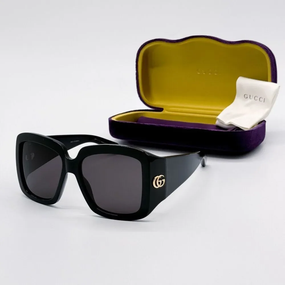 NWT Gucci GG1402S Black Oversized 55mm Sunglasses